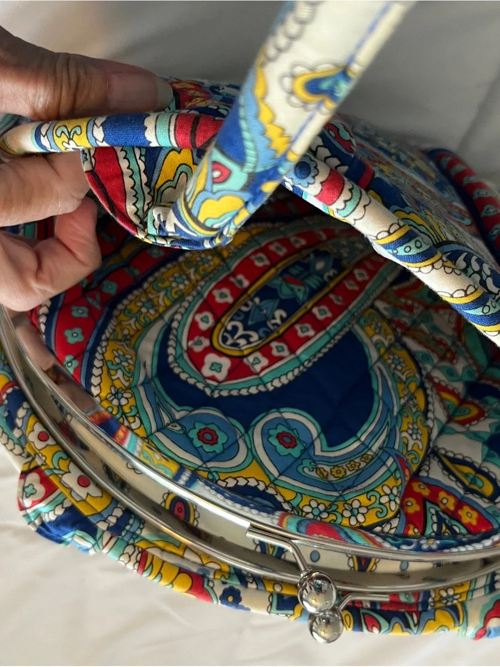 Vera Bradley Navy Multicolor Paisley Quilted Tote